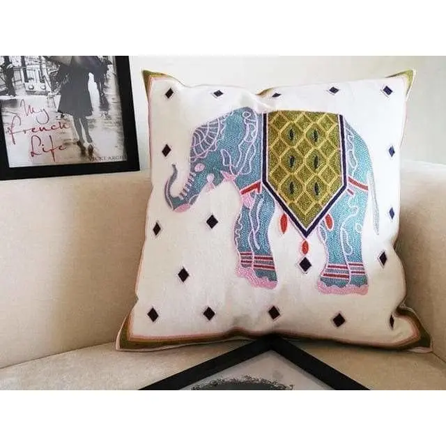 Housse de coussin canapé brodée avec double renfort BRODE