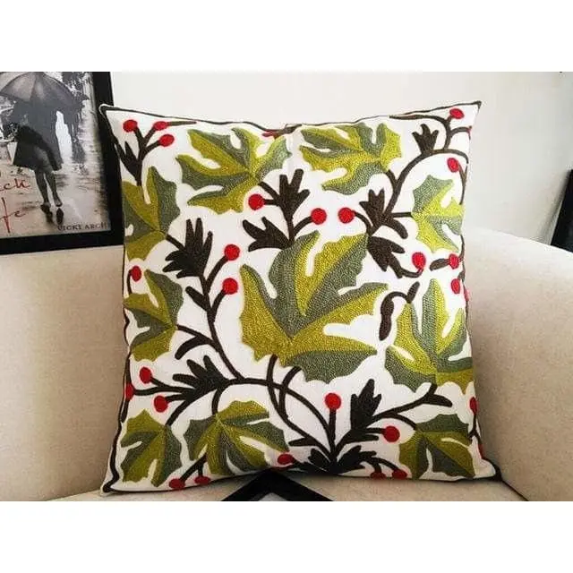 Housse de coussin canapé brodée avec double renfort BRODE