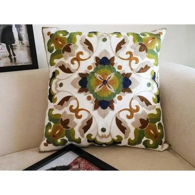 Housse de coussin canapé brodée avec double renfort BRODE
