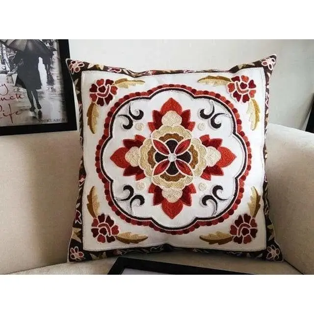 Housse de coussin canapé brodée avec double renfort BRODE