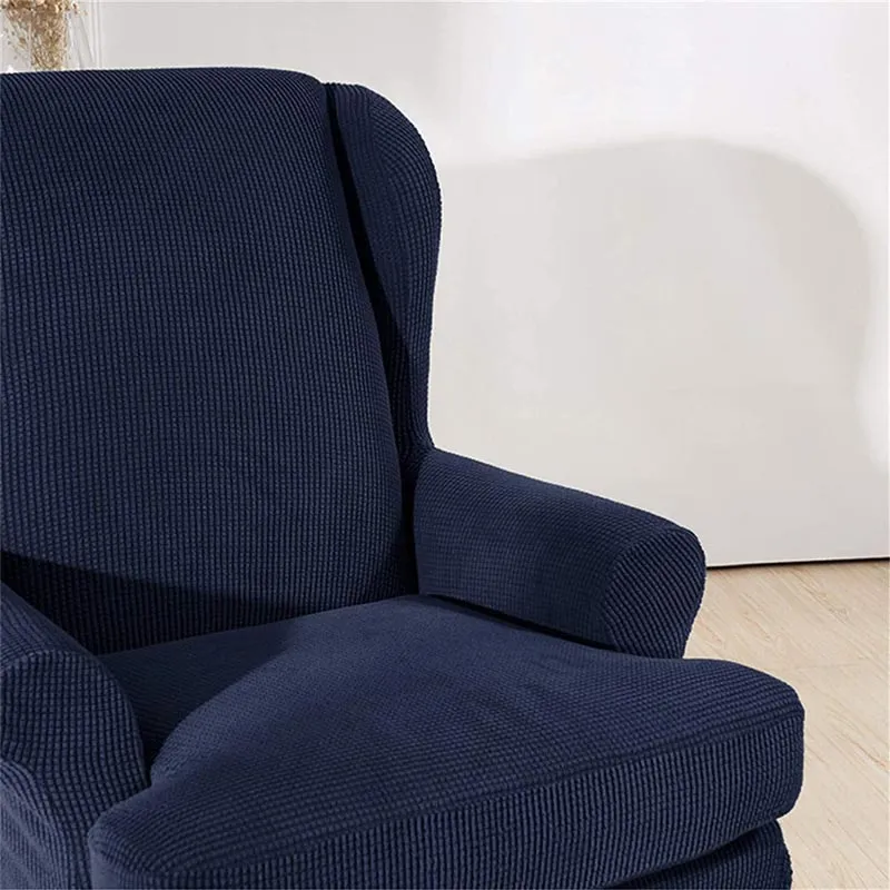 Housse Pour Fauteuil Crapaud Jacquard Bleu Marine