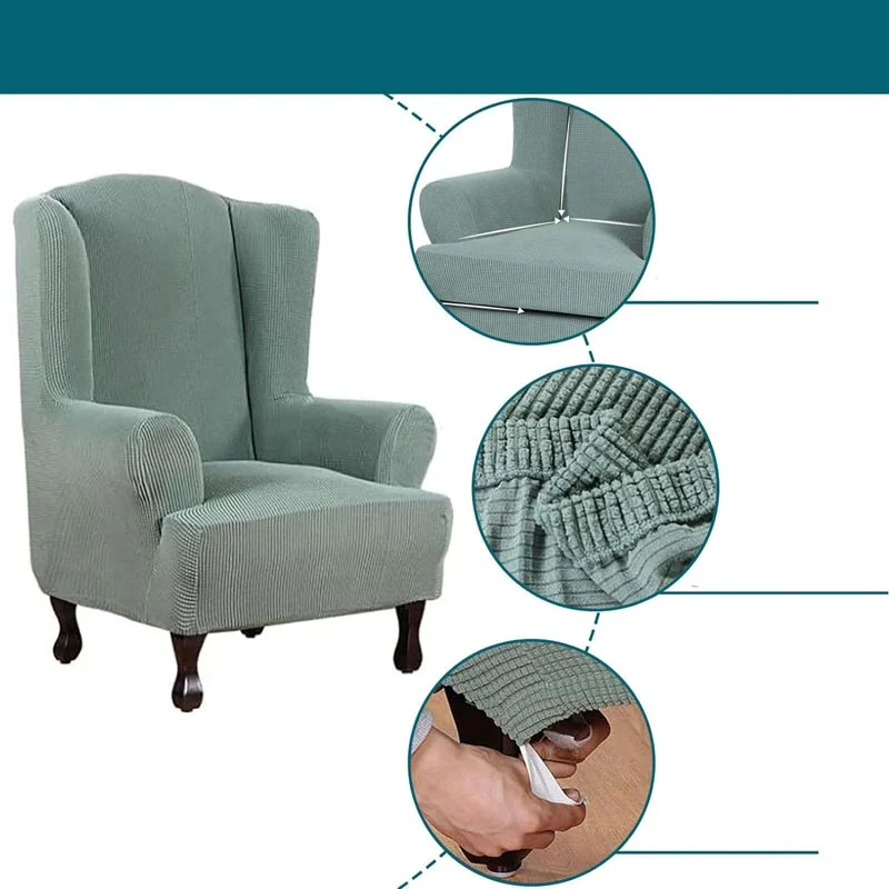 Housse Pour Fauteuil Crapaud Jacquard Vert Laurier