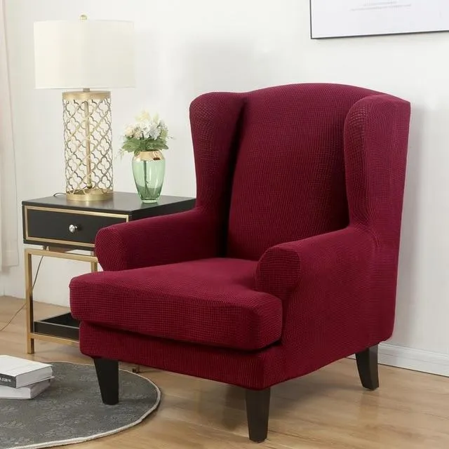 Housse Pour Fauteuil Crapaud Jacquard Bordeaux