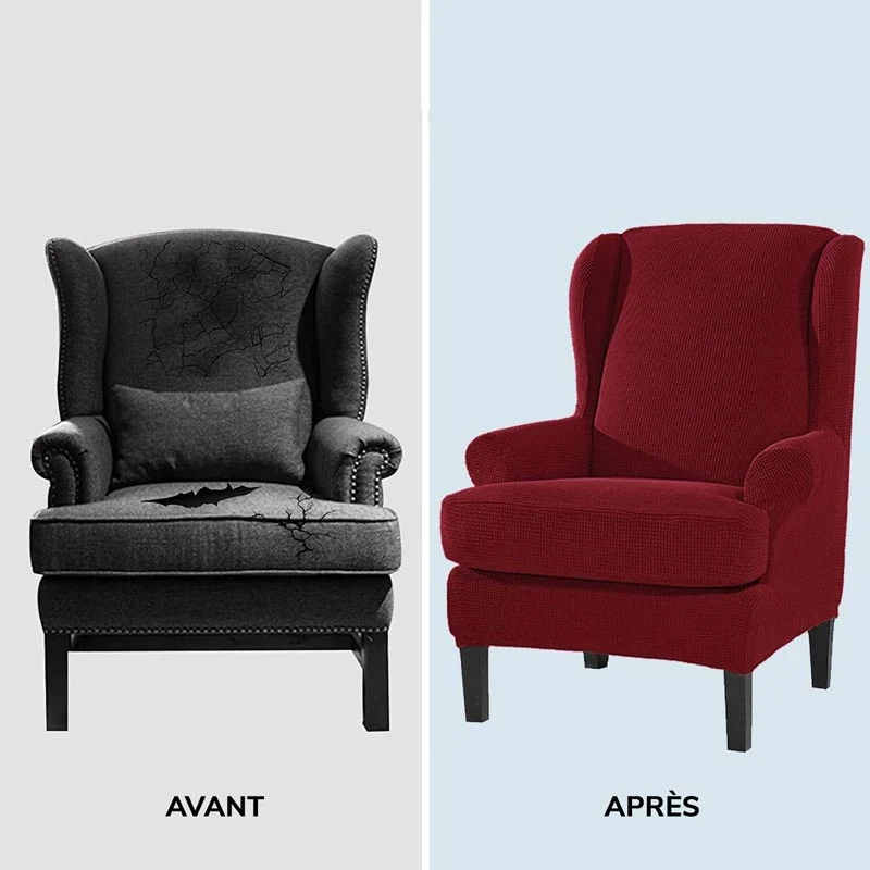 Housse Pour Fauteuil Crapaud Jacquard Bordeaux