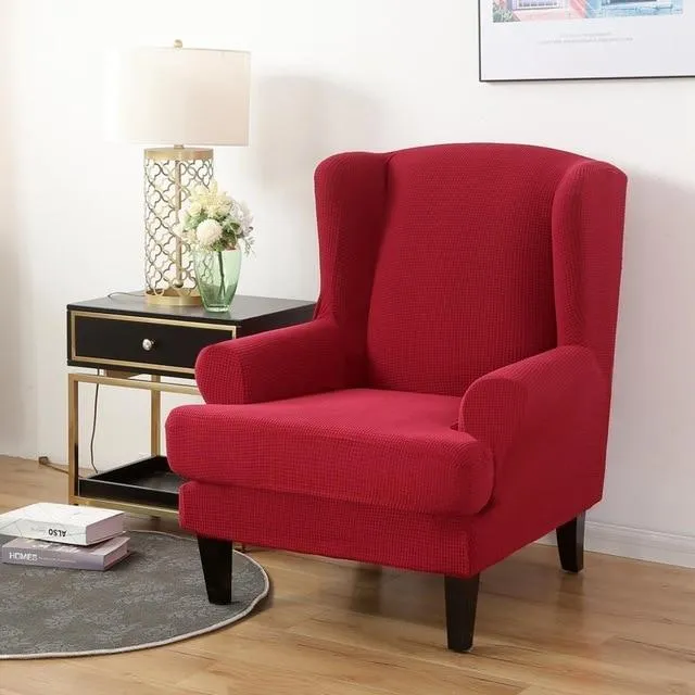 Housse Pour Fauteuil Crapaud Jacquard Rouge