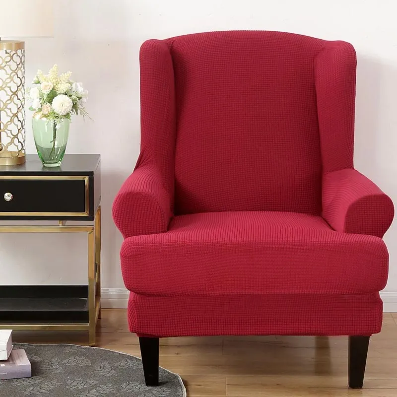 Housse Pour Fauteuil Crapaud Jacquard Rouge