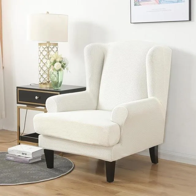 Housse Pour Fauteuil Crapaud Jacquard Blanc