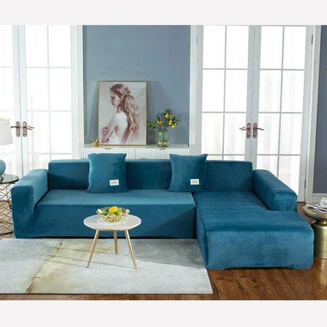 Housse de Canapé d'Angle Turquoise