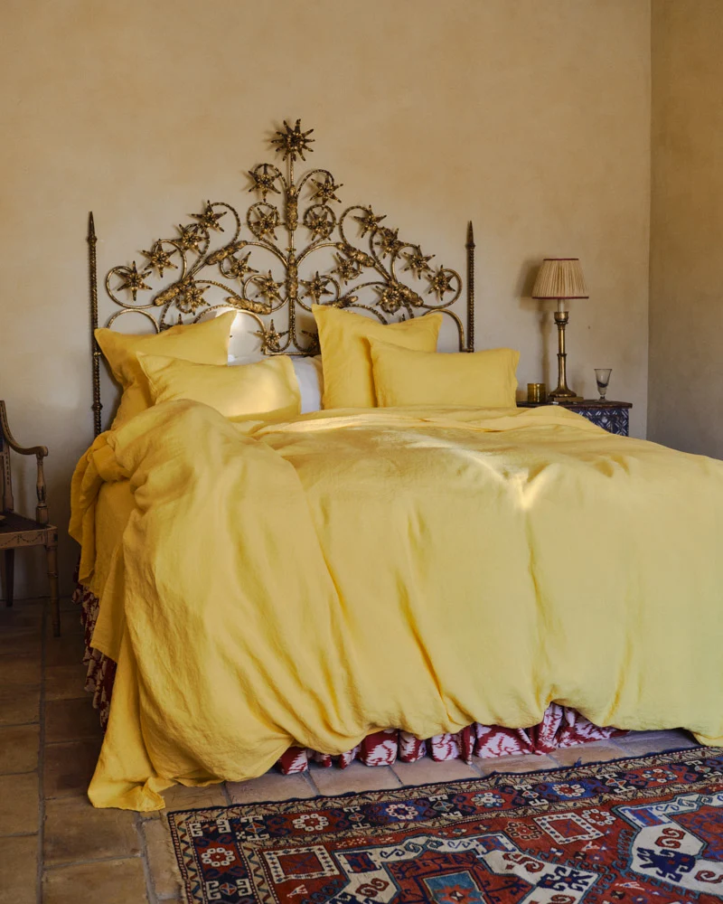 Housse de couette en lin lavé - Jaune Citronnade