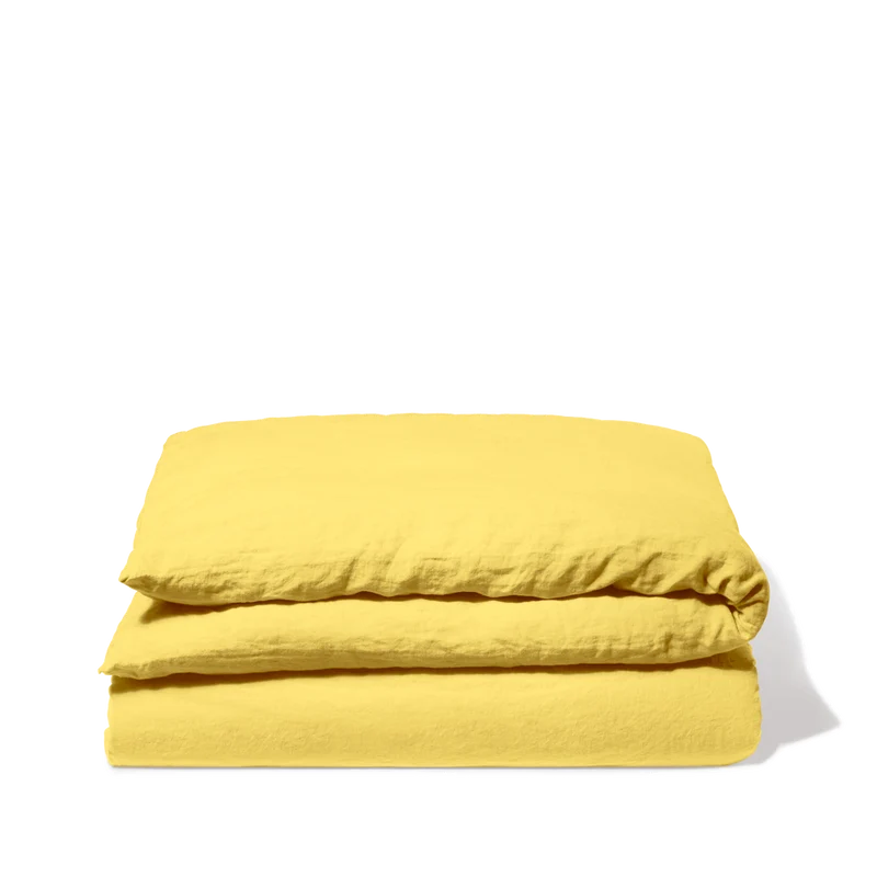 Housse de couette en lin lavé - Jaune Citronnade