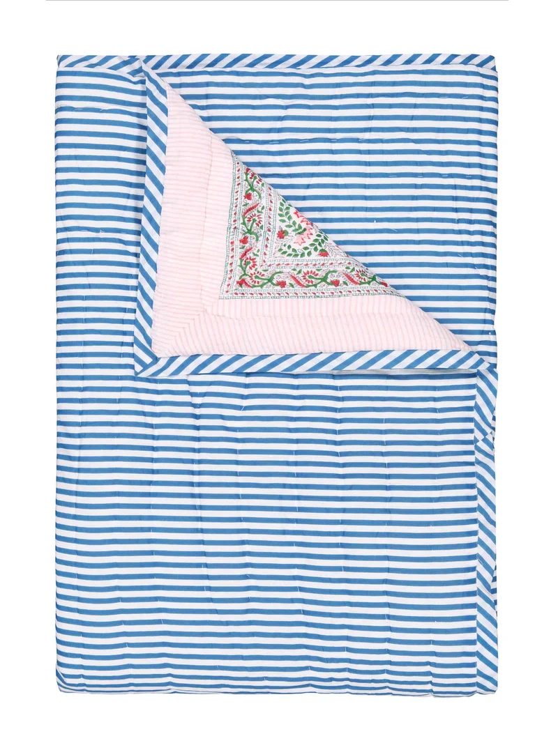 Plaid matelassé réversible sarong