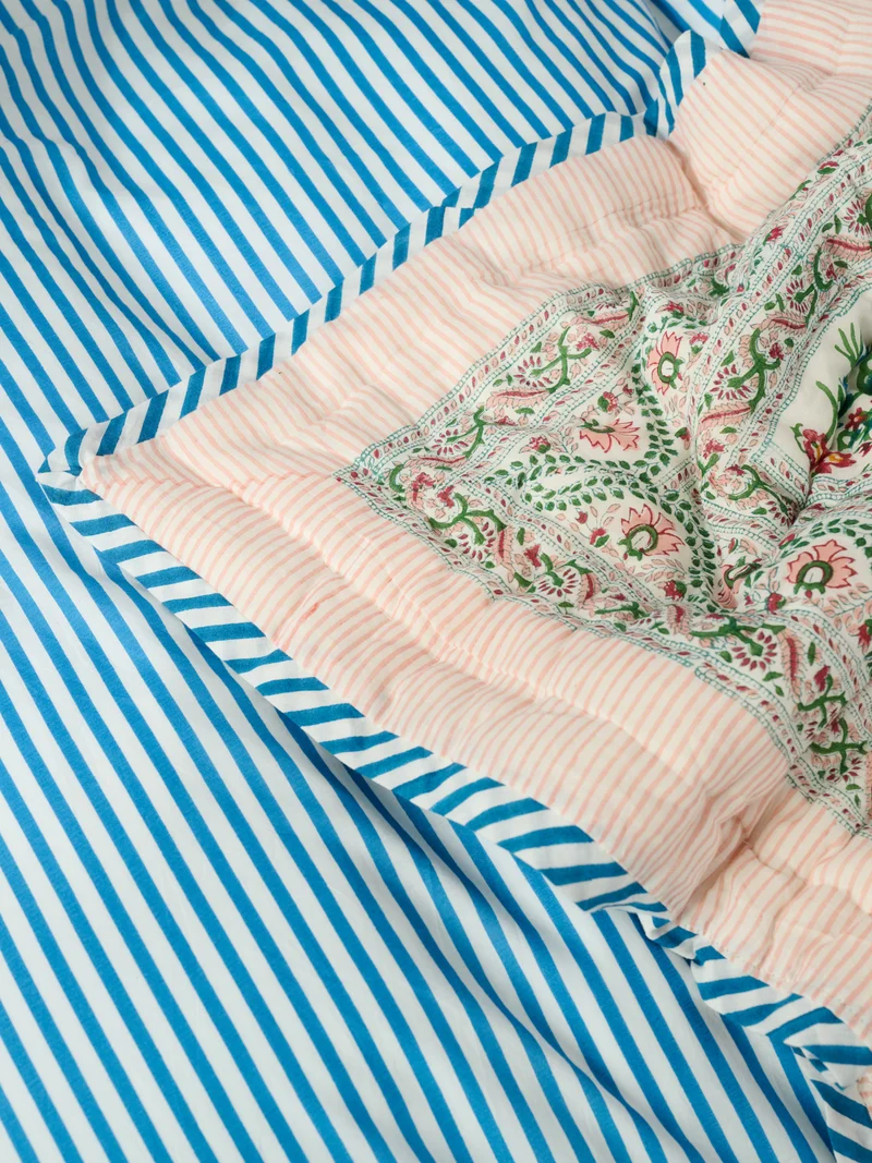 Plaid matelassé réversible sarong