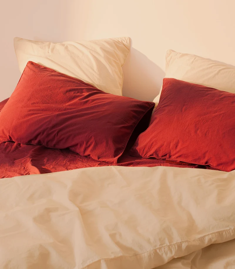 Taies d'oreiller en percale de coton - Beige ivoire