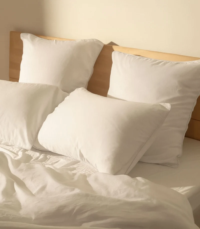 Taies d'oreiller en satin de coton - Blanc grand frais