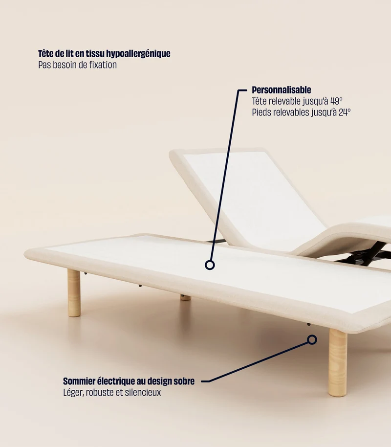 Sommier électrique - Beige