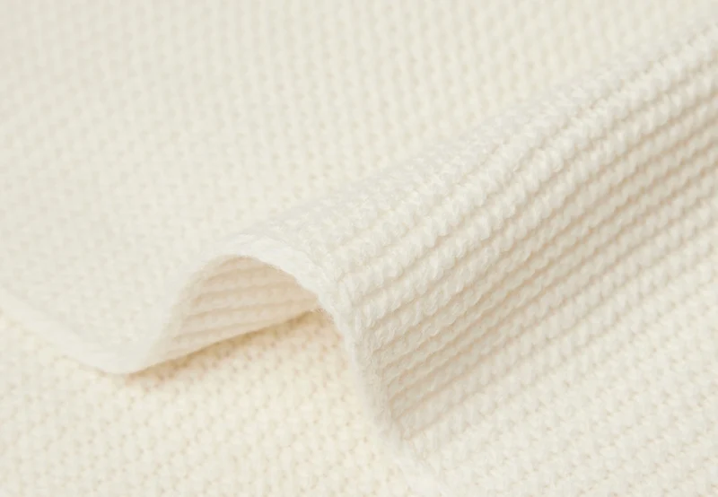 Couverture 75x100cm - Basic Knit - ivoire