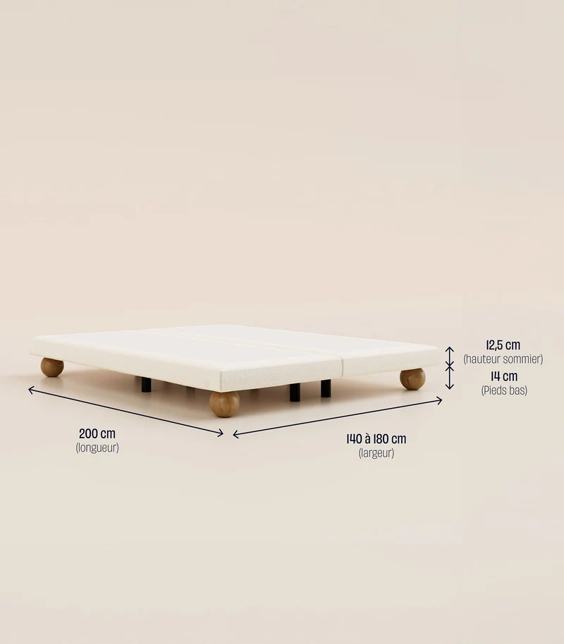 Sommier Grand Ours - Velours Sahara