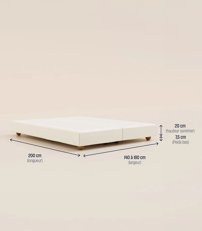 Sommier Grand Ours - Velours Sahara