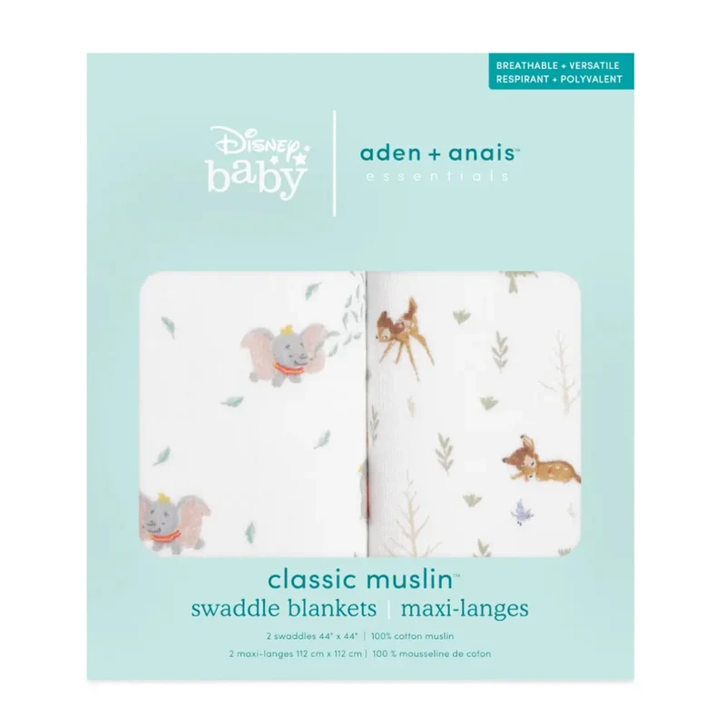 Couvertures en mousseline de coton (2) Essentials - Disney™ Bambi / Dumbo